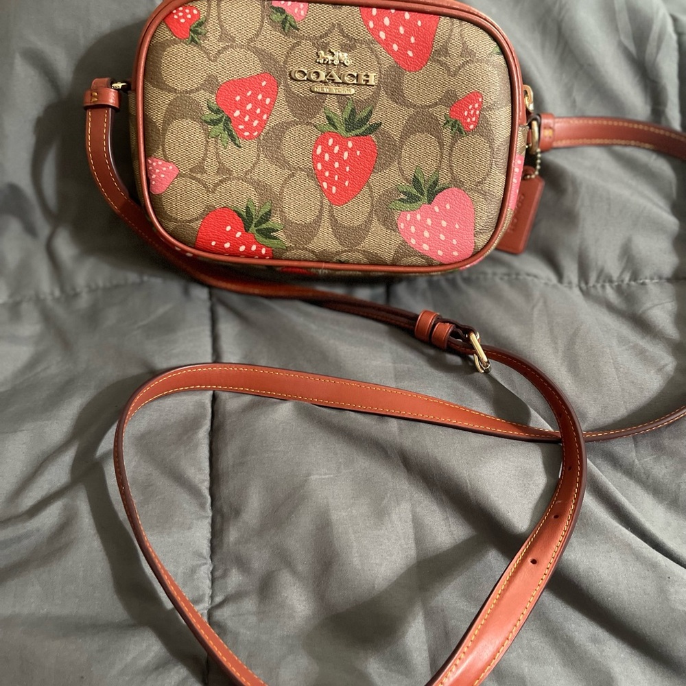 Coach crossbody strawberry purse.